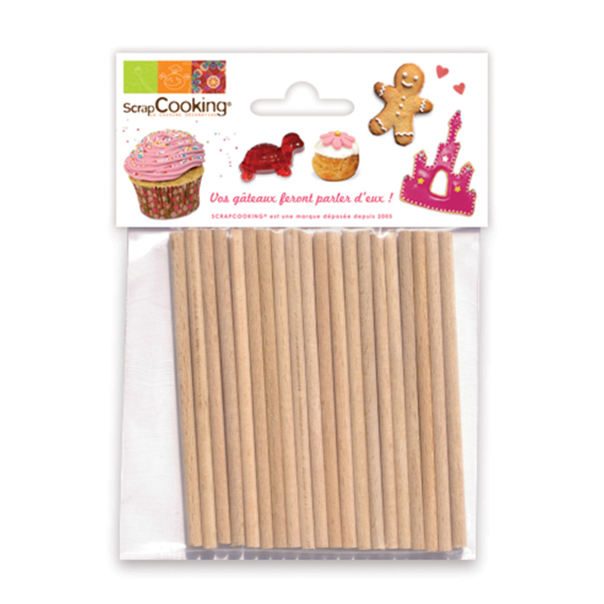 Recharge 20 bâtonnets pour sucettes 9 cm - Scrapcooking 