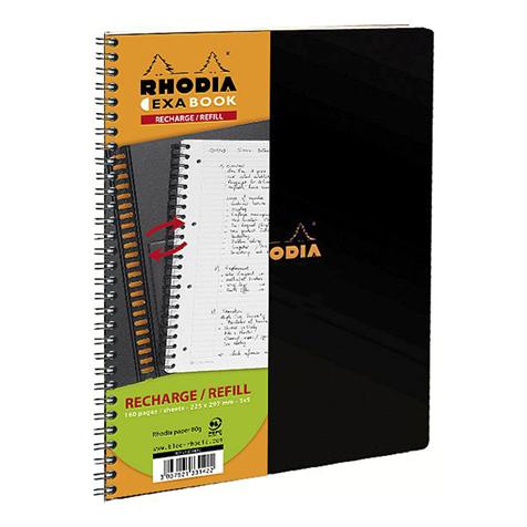 Cahier recharge Exabook - 21 x 29,7 cm - Ligné - Noir - Rhodia