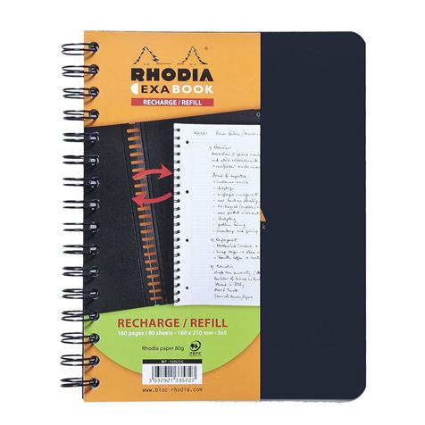 Cahier recharge Exabook - 14,8 x 21 cm - 5X5 - Noir - Rhodia