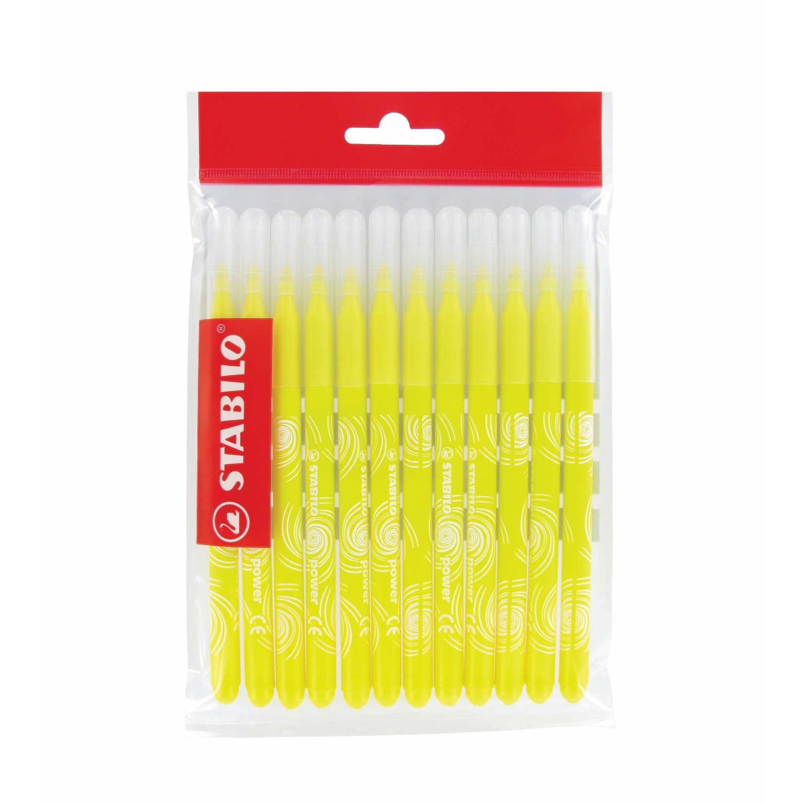 Recharge 12 feutres Schoolpack - Stabilo Power jaune