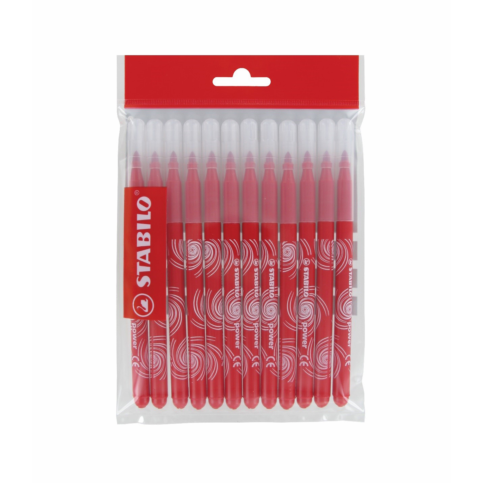 Recharge 12 feutres Schoolpack - Stabilo Power rouge