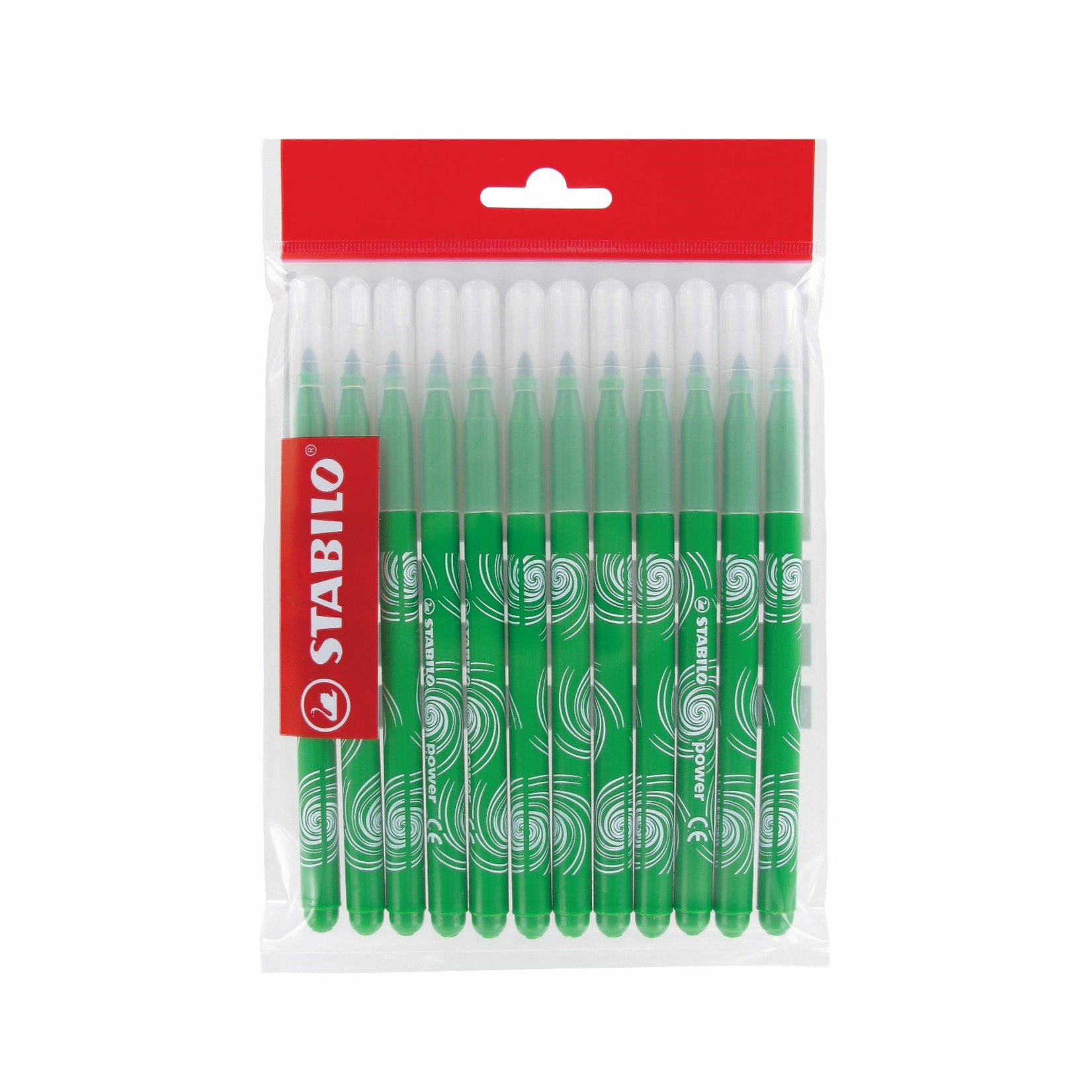 Recharge 12 feutres Schoolpack - Stabilo Power vert