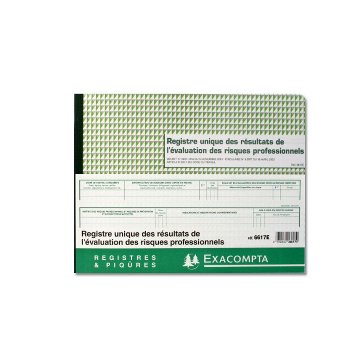Registre évaluation des risques professionnels - 24x32 cm