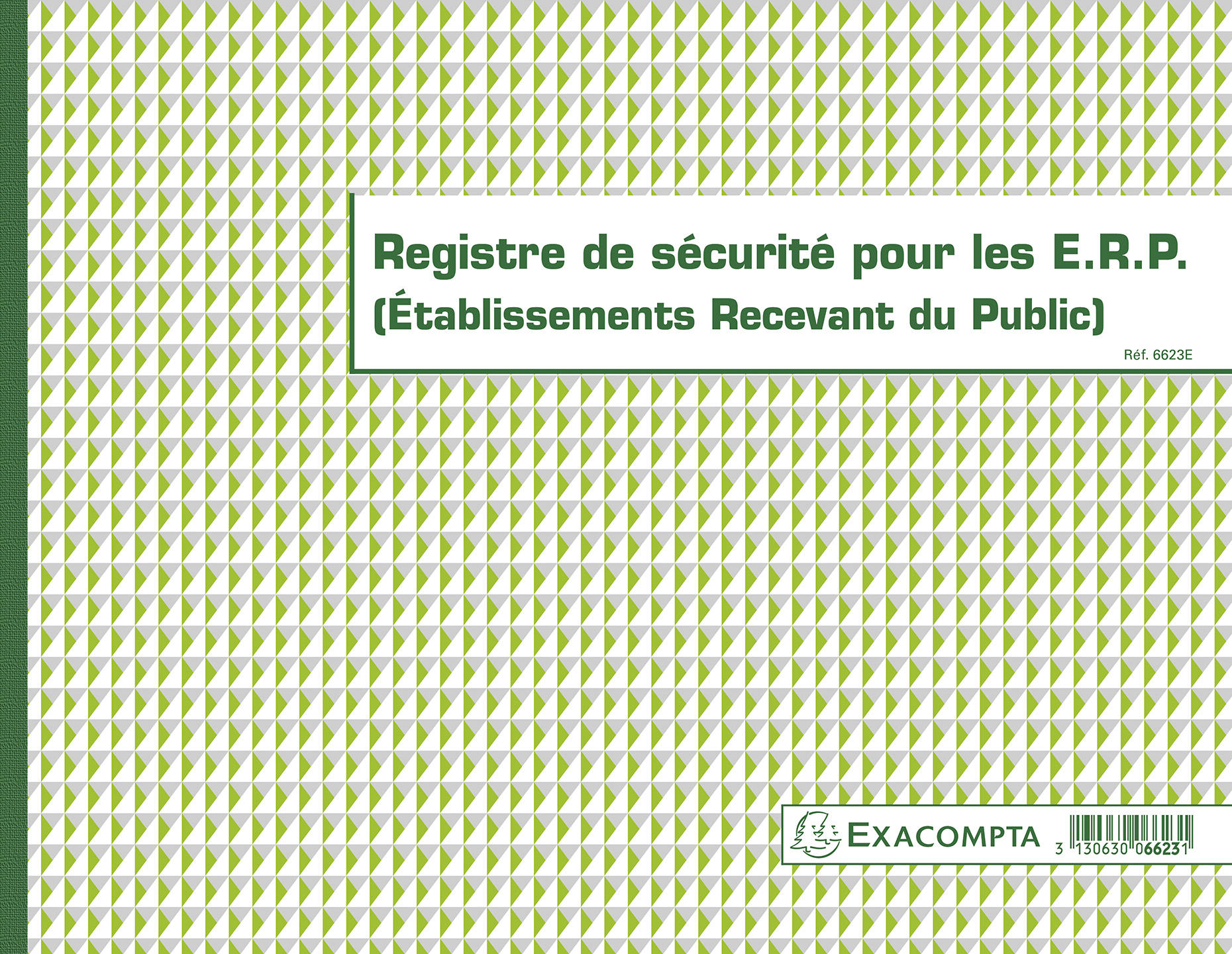 Piqûre 24x32cm - Registre de sécurité pour les établissement recevant du public (ERP) - 32 pages - E