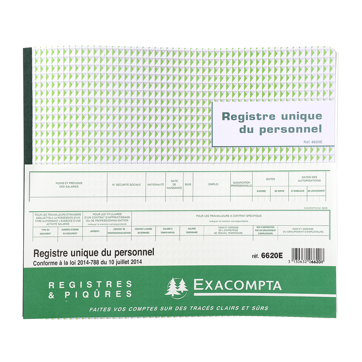 Piqûre - Registre unique du personnel - 27x32 cm