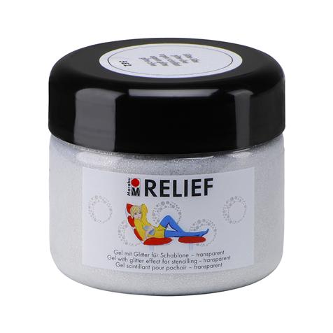 Pâte acrylique pochoirs Relief Argent scintillant - 225 ml