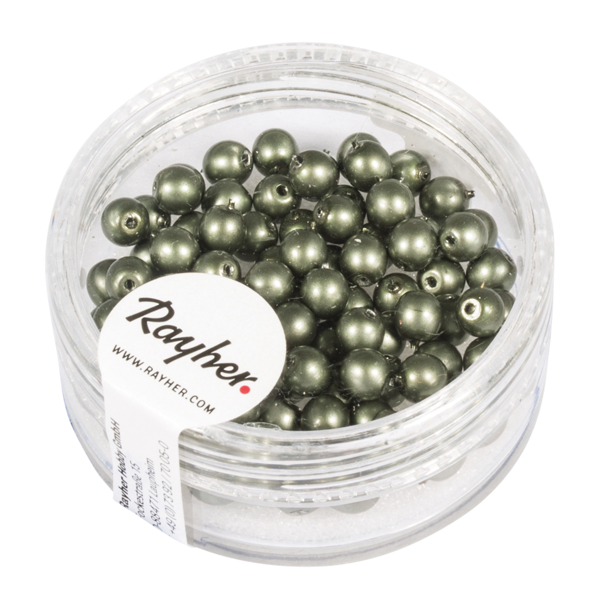 Perles Renaissance dépolie olive 4 mm x perles