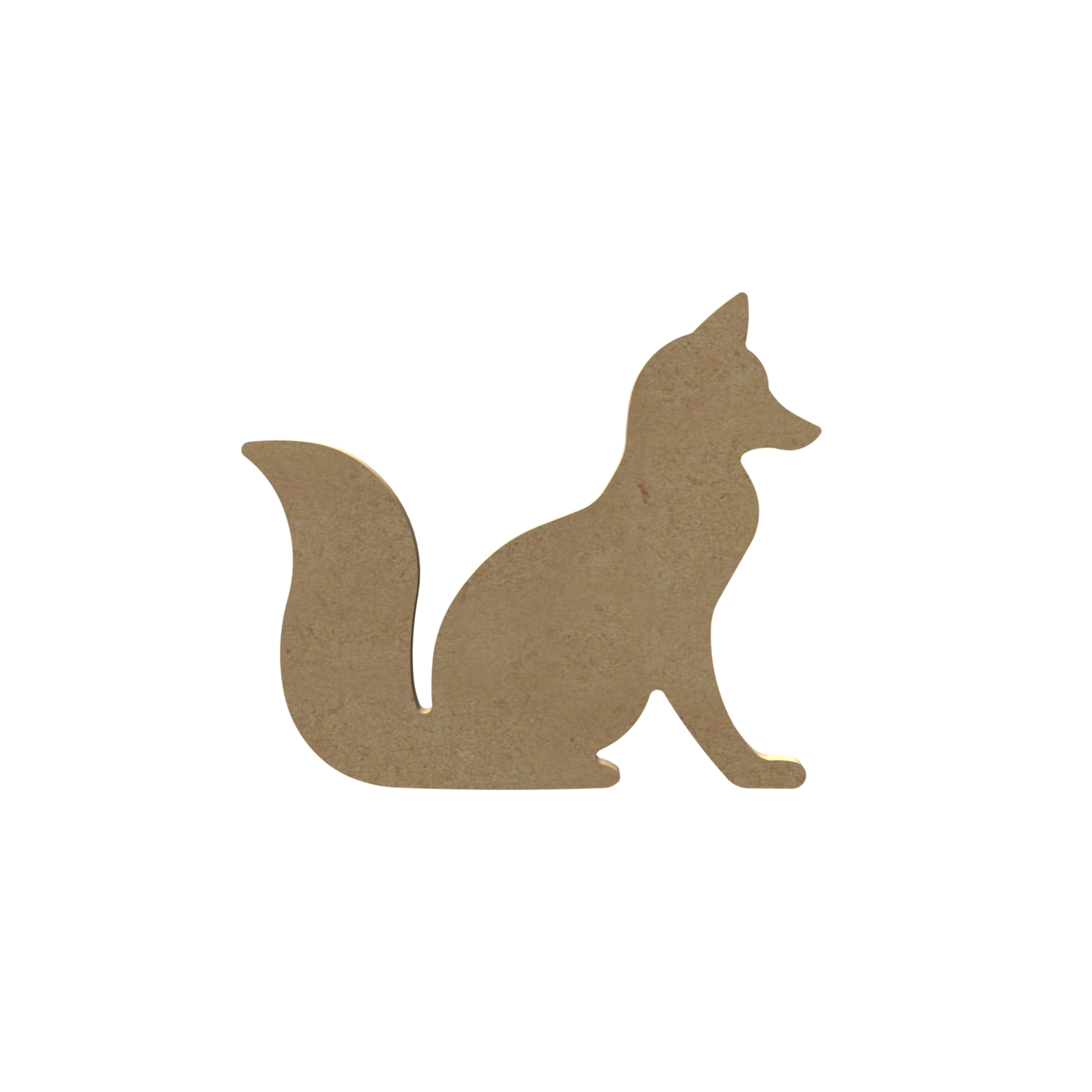 Renard assis en bois - 15 cm