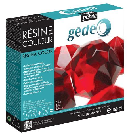 Résine cristal couleur rubis - 150ml