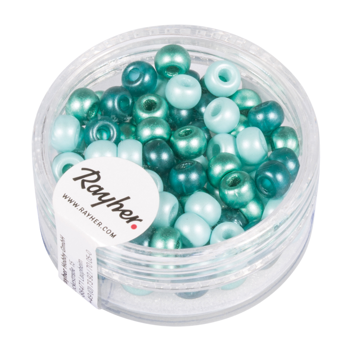 Perles de rocailles grand trou menthe 6 mm