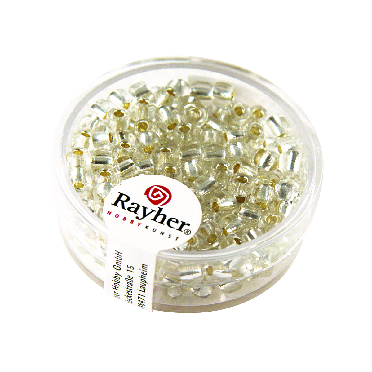 Perles de rocaille - garniture argent - 4 mm - argent