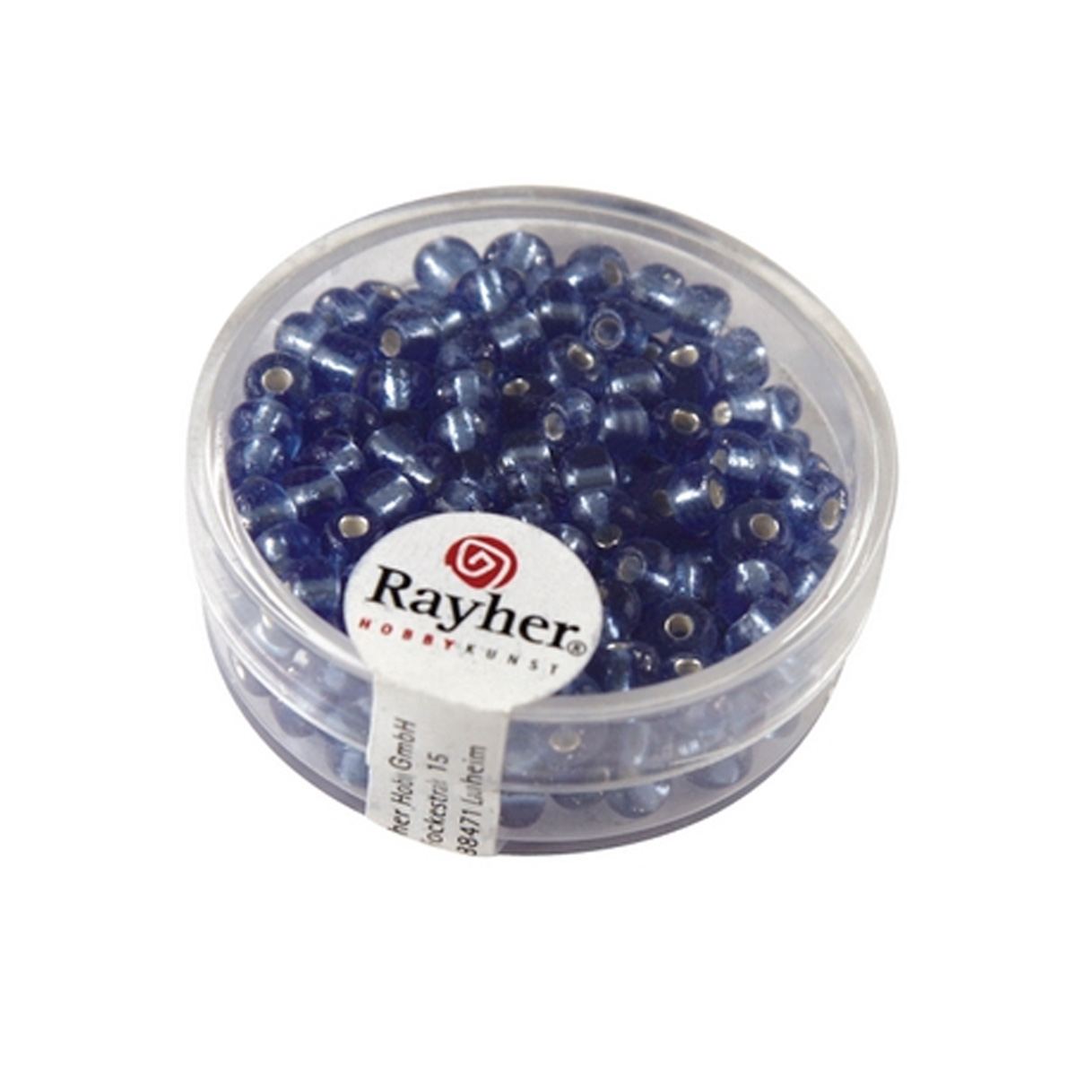 Perles de rocaille - garniture argent - 4 mm - 17 g - bleu clair