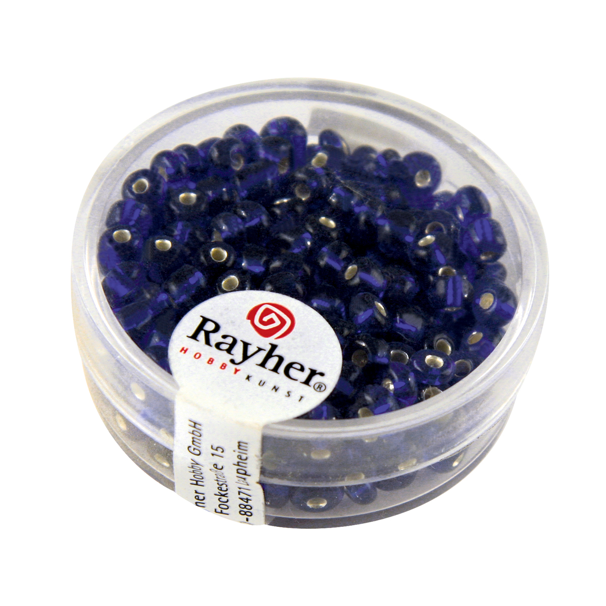 Perles de rocaille - garniture argent - 4 mm - 17 g - bleu foncé