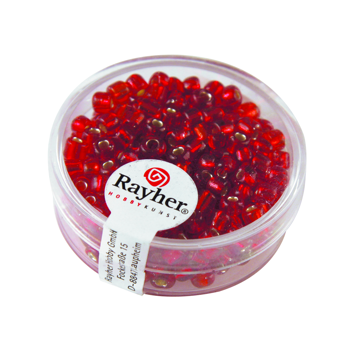 Perles de rocaille - garniture argent - 4 mm - 17 g - rouge