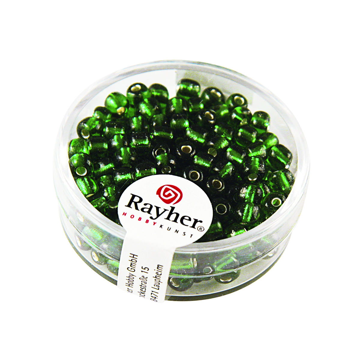 Perles de rocaille - garniture argent - 4 mm - 17 g - vert