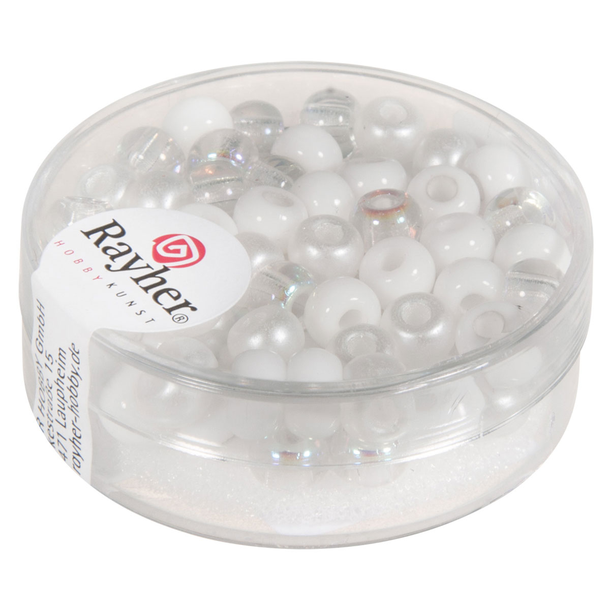 Perles de rocaille mix - grand trou - blanc