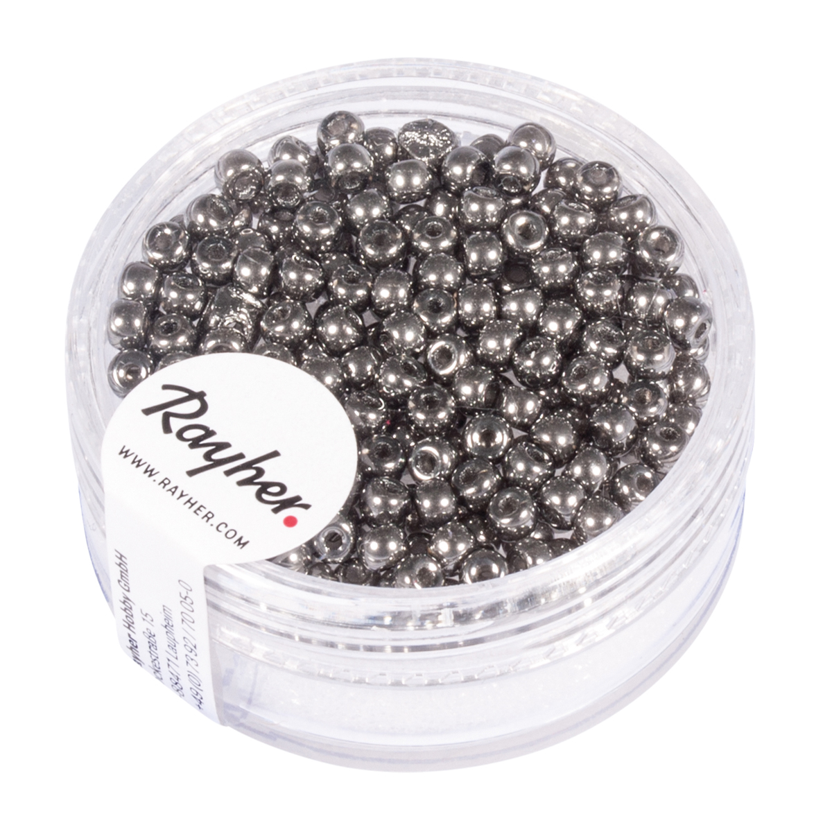 Perles de rocailles anthracite 3 mm