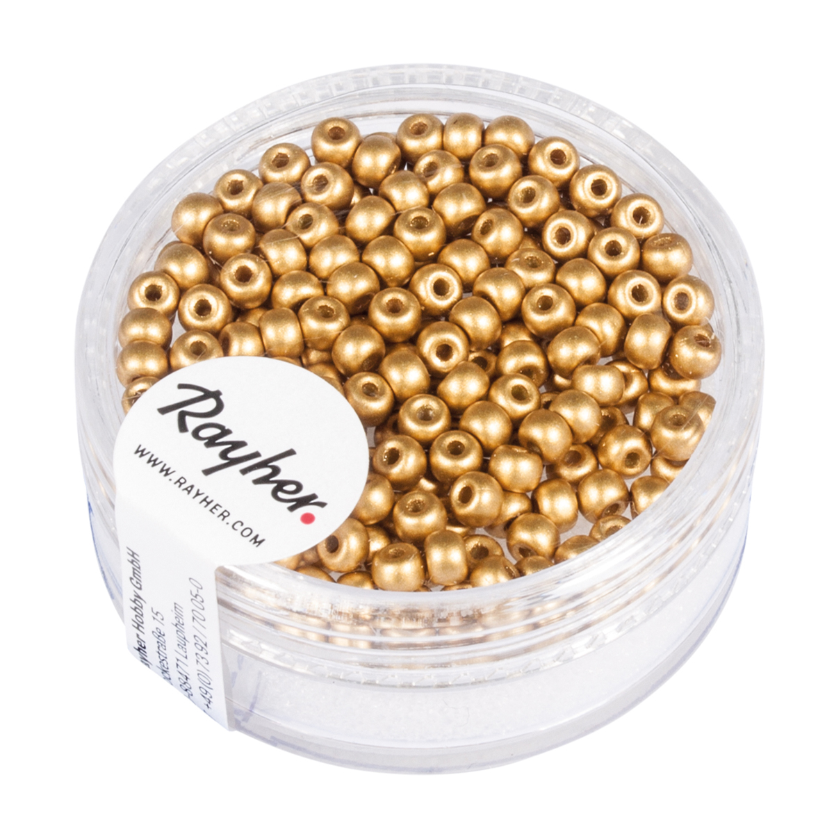 Perles de rocailles or 3 mm