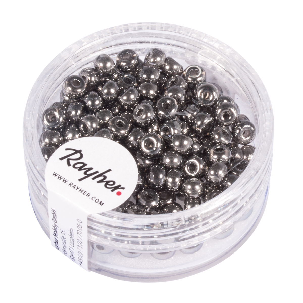 Perles de rocailles anthracite 4 mm