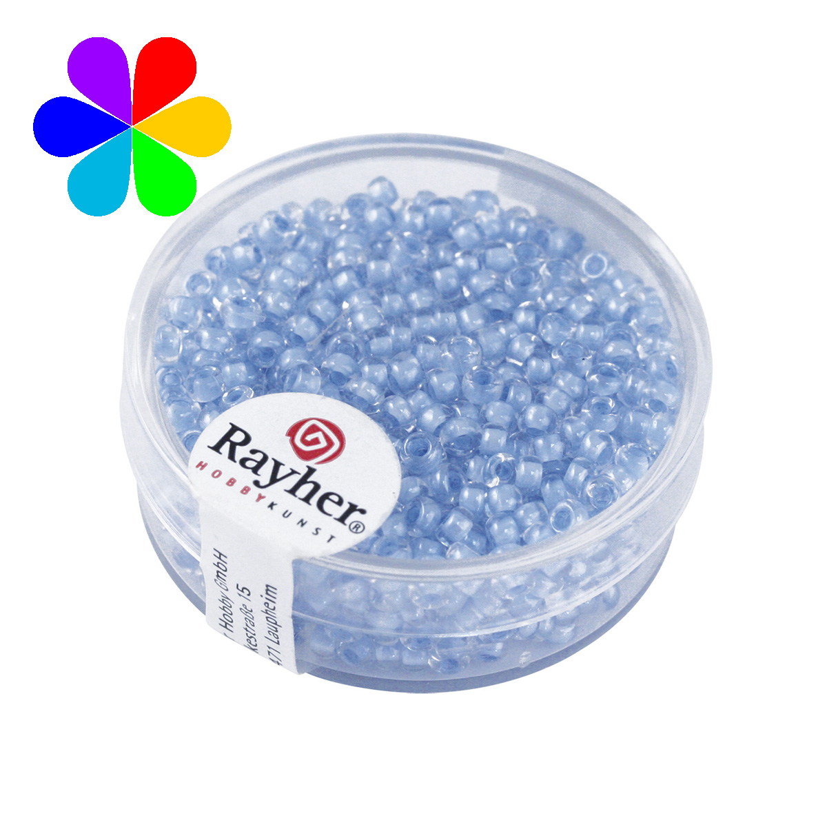 Perles rocailles Arktis lustrées - 2.6 mm bleu clair 