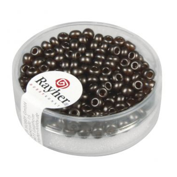 Perles de rocaille cirées - brun