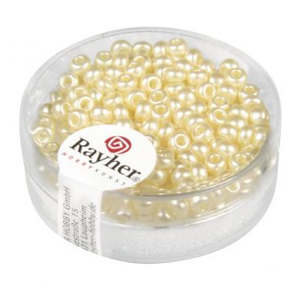 Perles de rocaille cirées - ivoire