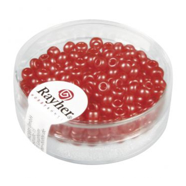 Perles de rocaille cirées - rouge