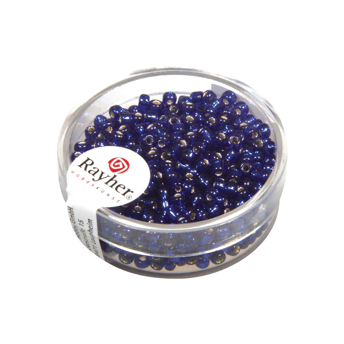 Perles de rocaille - garniture argent - 2.6 mm - bleu foncé