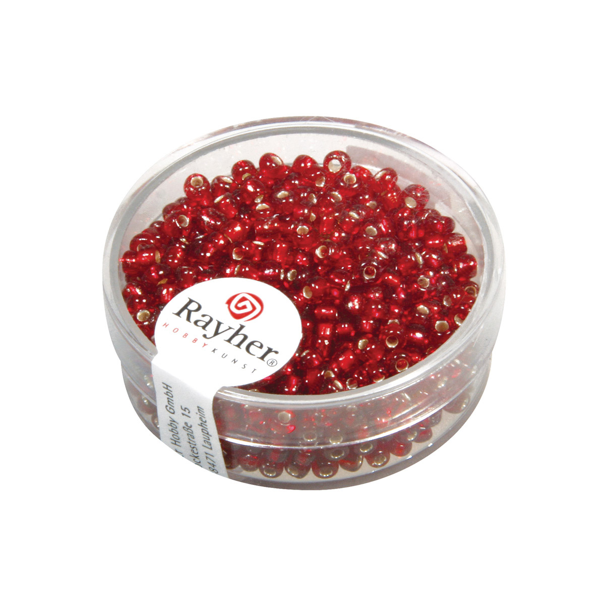 Perles de rocaille - garniture argent - 2.6 mm - 16 g - rouge