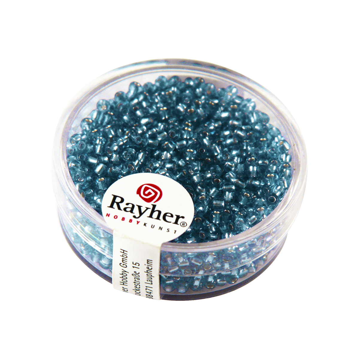 Perles de rocaille - garniture argent - 2 mm - bleu