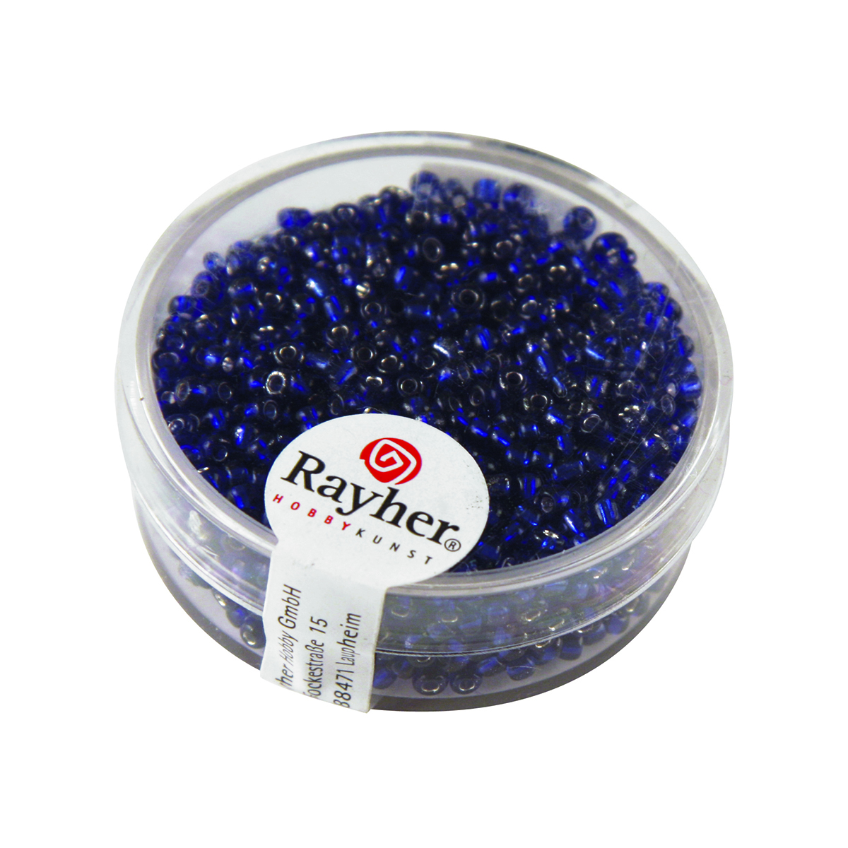 Perles de rocaille - garniture argent - 2 mm - bleu