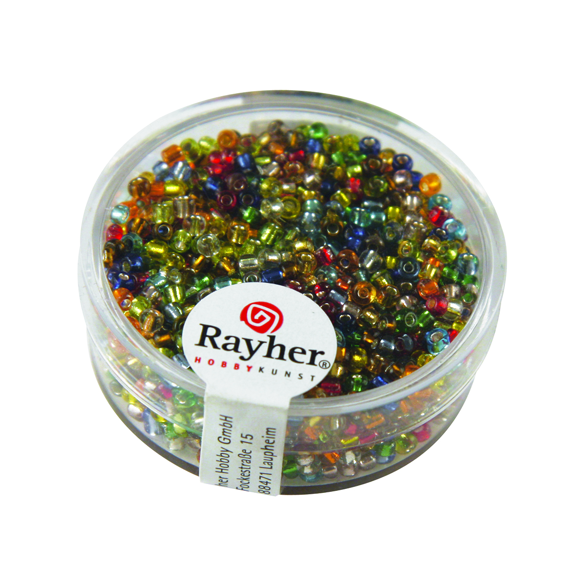 Perles de rocaille - garniture argent - 2 mm - multicolore