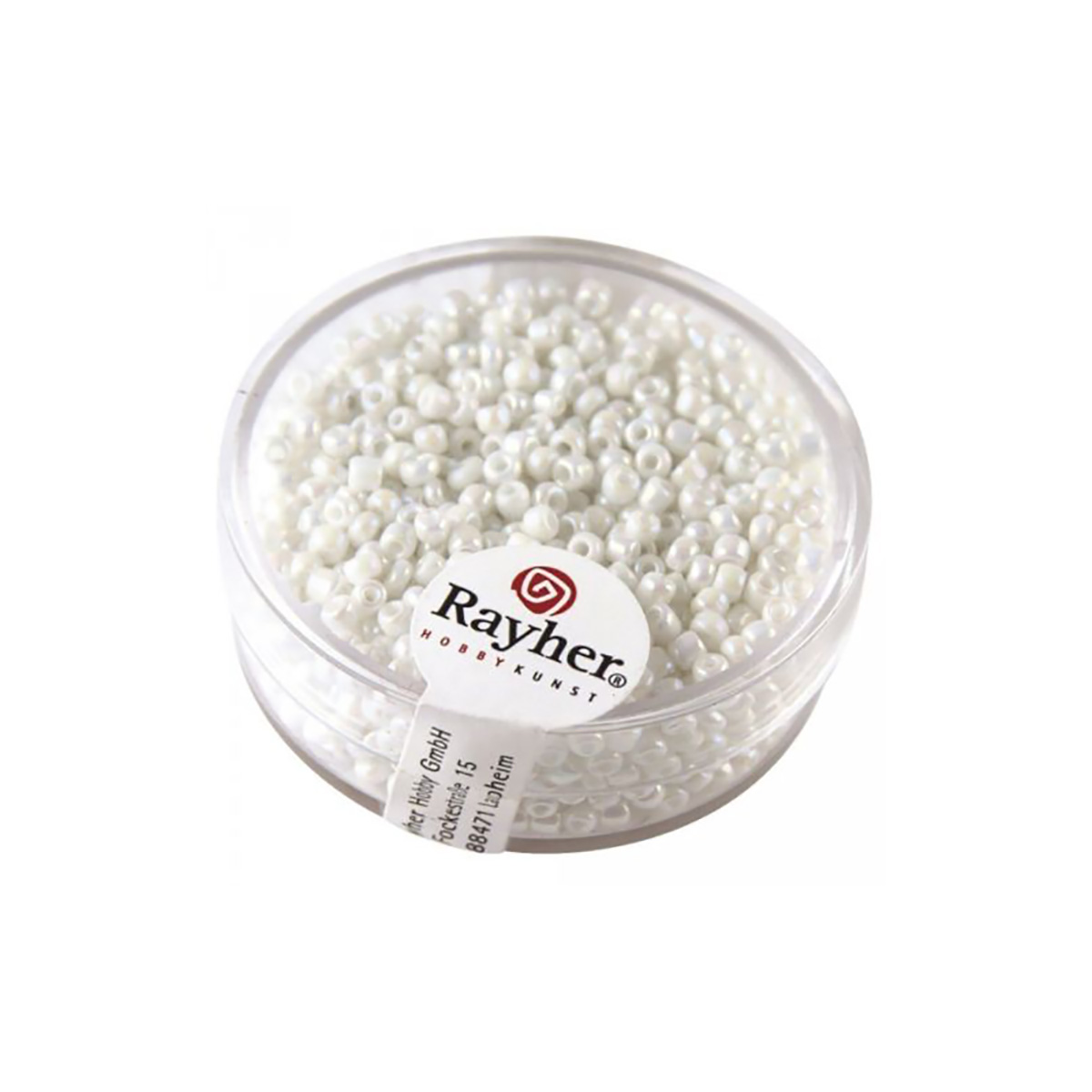 Perles de rocaille opaques lustrées - 2 mm - blanc