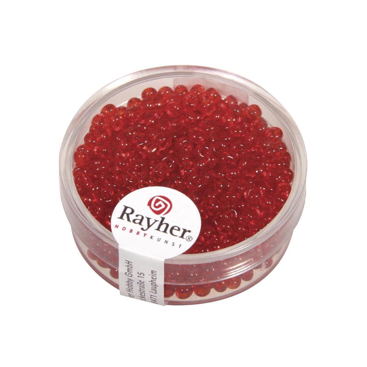 Perles de rocaille transparentes - 2 mm - rouge