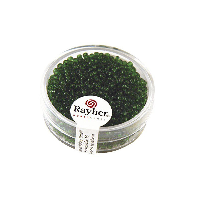 Perles de rocaille transparentes - 2 mm - vert
