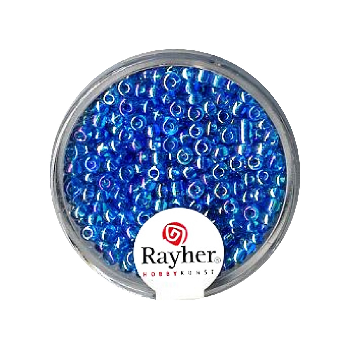 Perles de rocaille transparentes lustrées - 2,6 mm - bleu