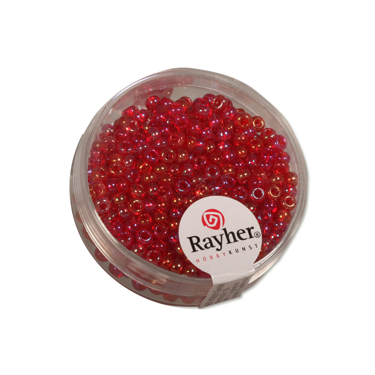 Perles de rocaille transparentes lustrées - 2.6mm - rouge