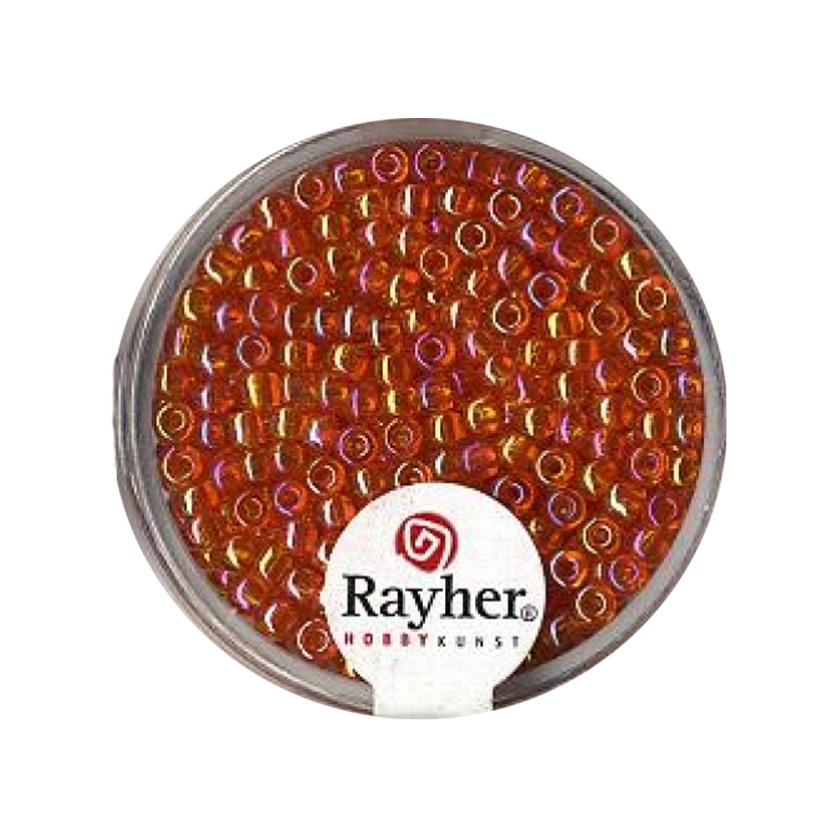 Perles de rocaille transparentes lustrées - 2,6 mm - orange