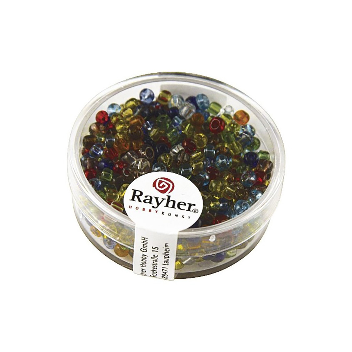 Perles de rocaille transparentes lustrées - 2.6 mm - multicolore