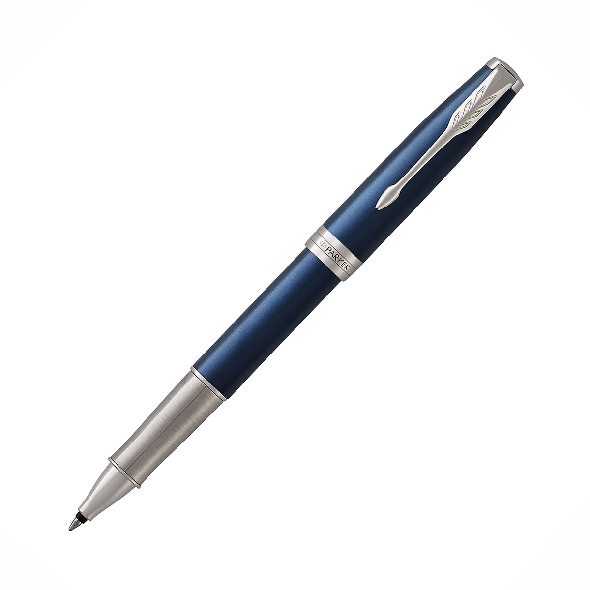 Stylo-roller Parker avec écrin - Sonnet Premium Bleu Subtile - finitions palladium - pointe fine enc