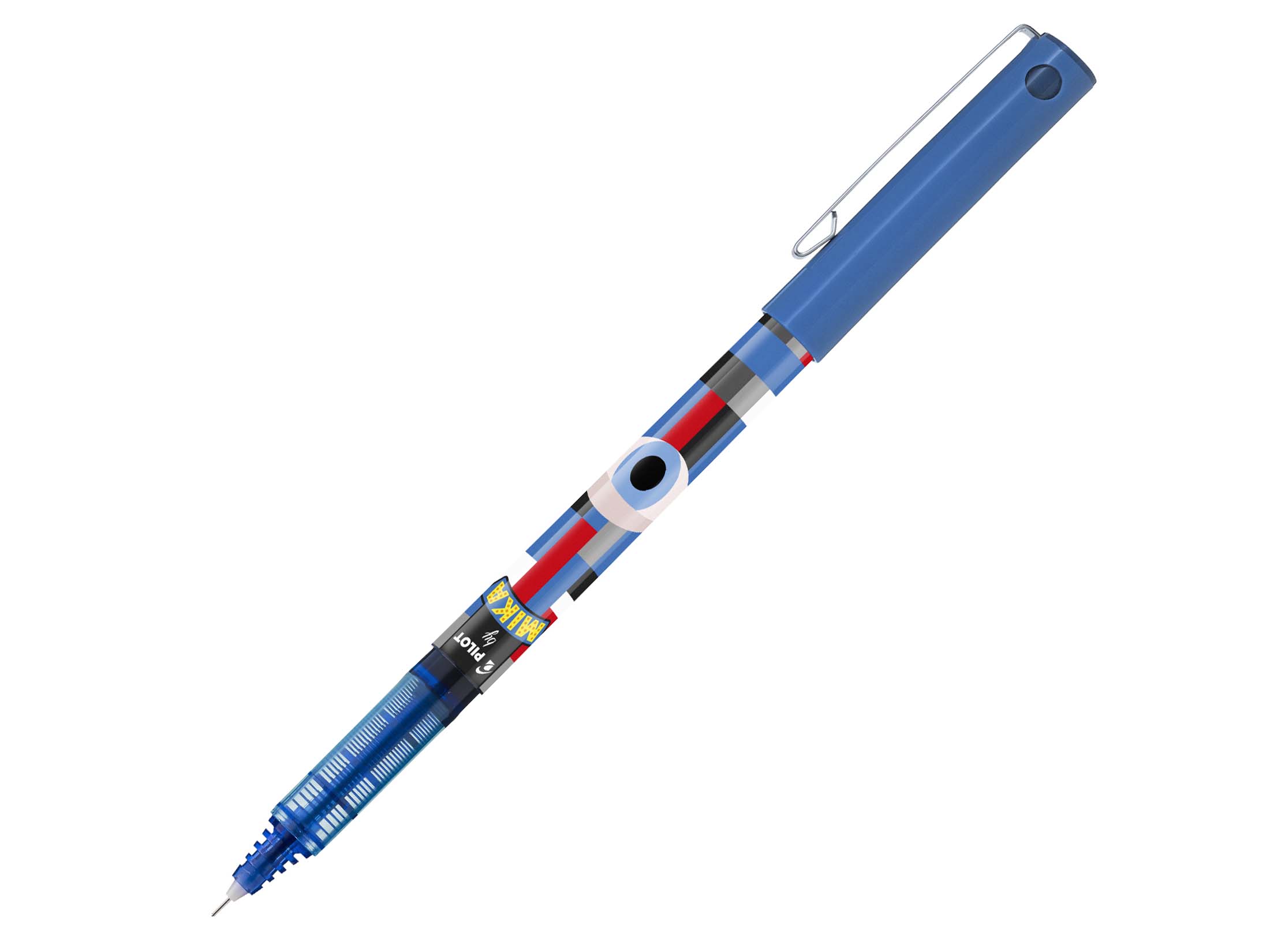 EDITION LIMITEE MIKA - Stylo-roller encre liquide - V5 - Pointe fine - bleu