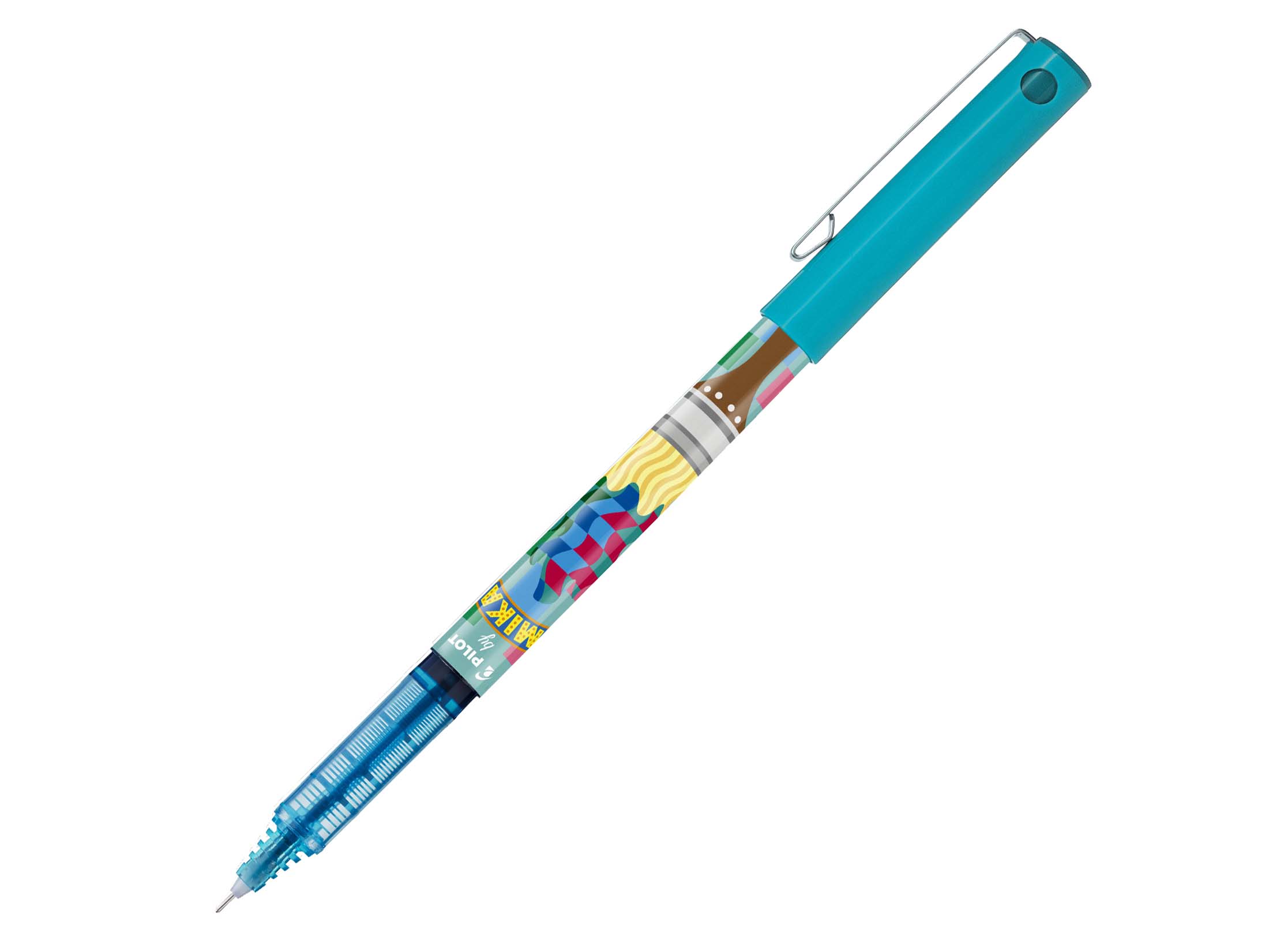 EDITION LIMITEE MIKA - Stylo-roller encre liquide - V5 - Pointe fine - turquoise