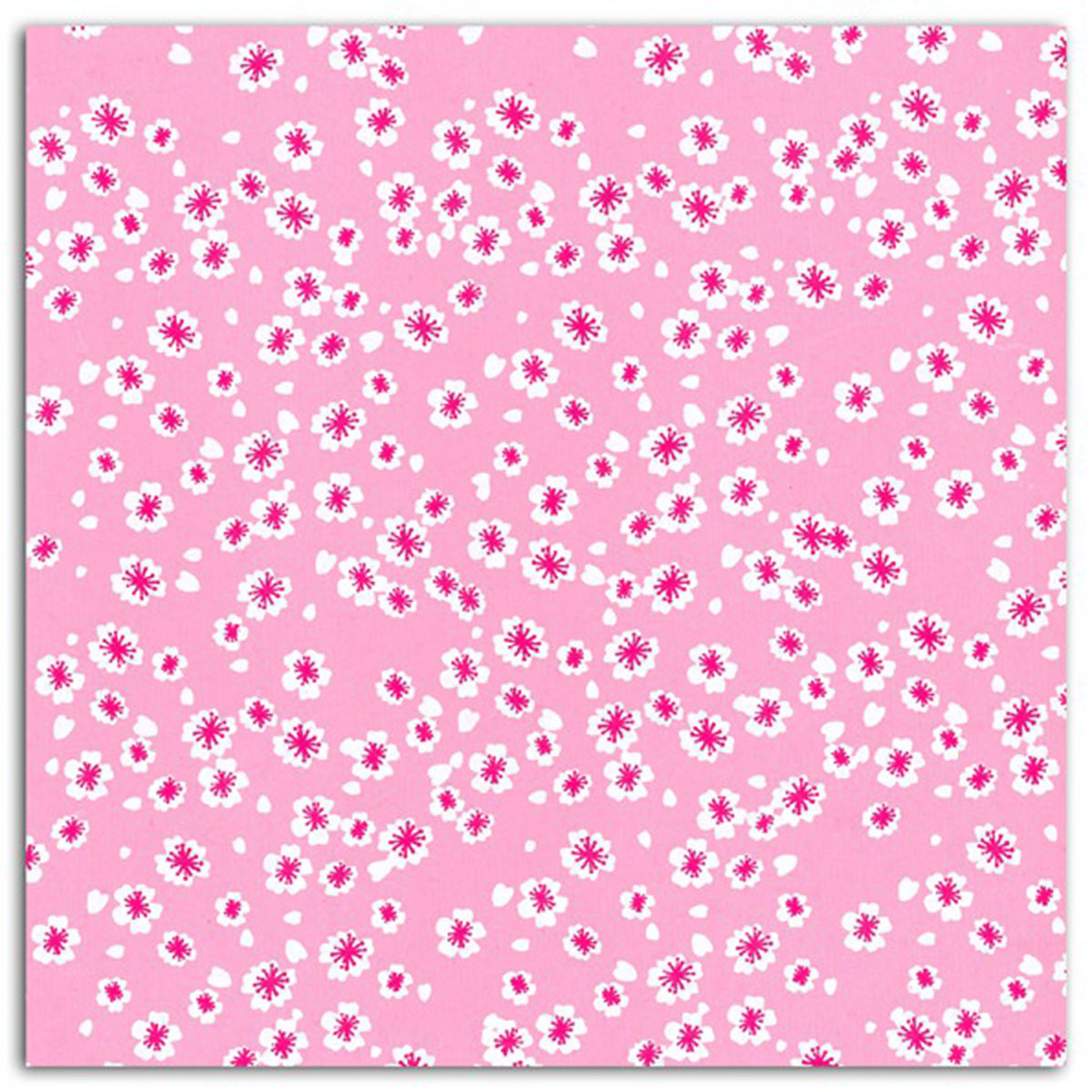 1 feuille de papier recyclé – 38x56cm – Fleurs du Japon rose – L'Or de Bombay