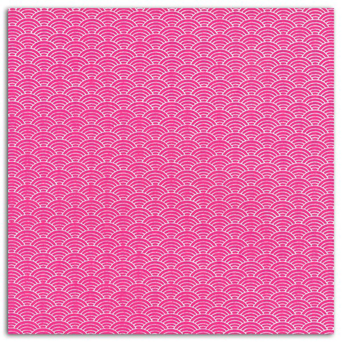 1 feuille de papier recyclé – 38x56cm – Motifs Japon fuchsia – L'Or de Bombay