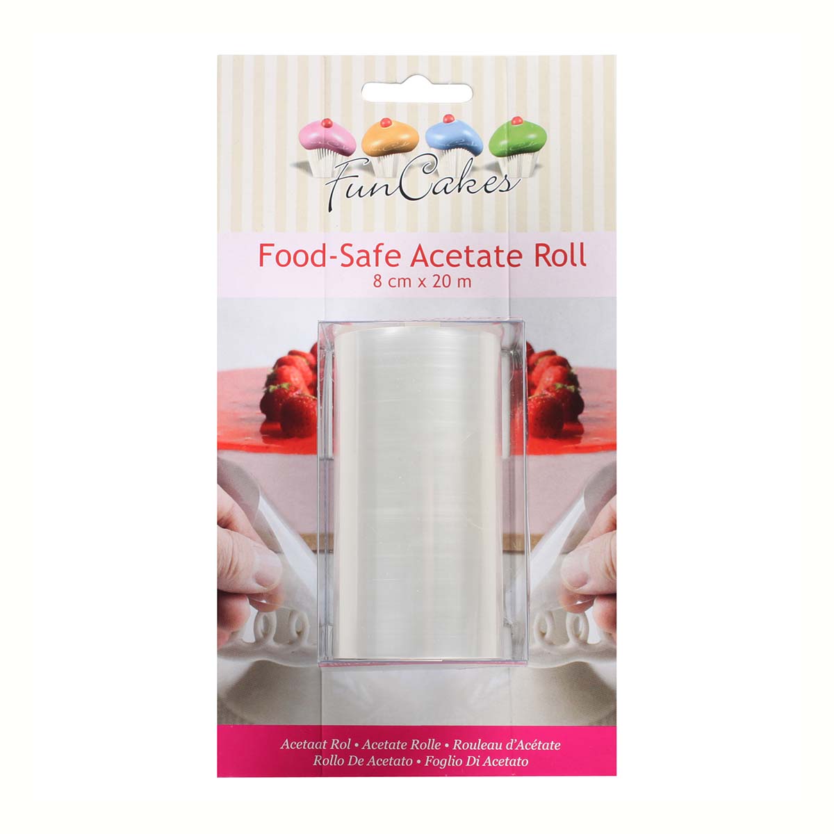 Rouleau de rhodoïd alimentaire - 8 cm x 20 mètres - FunCakes