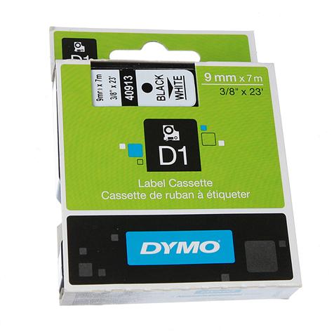 Ruban Label Cassette - pvc - noir et blanc - 9 mm x 7 m