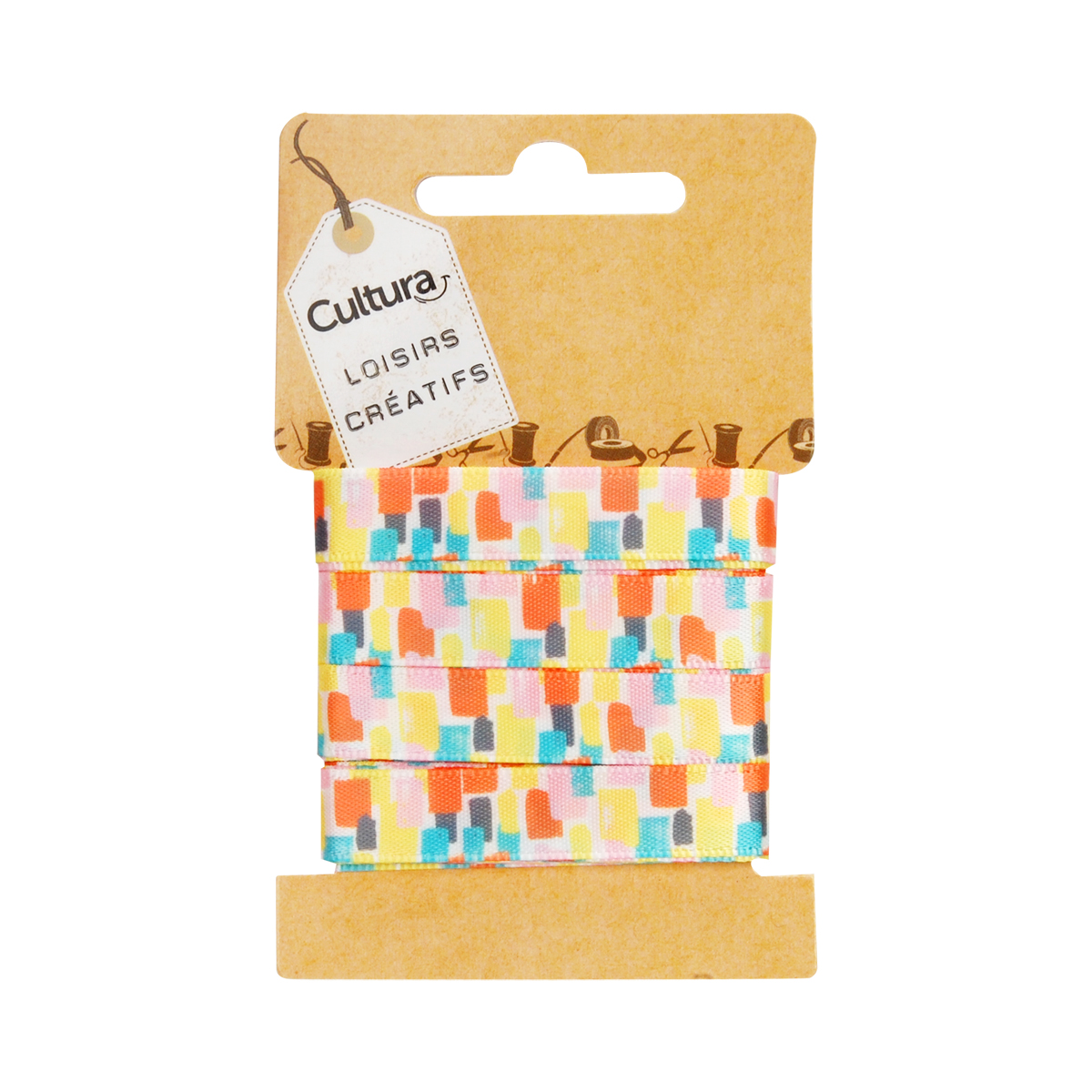 Ruban satin - 4mx1cm - effet pinceaux - Cultura Collection - Graphic Arty