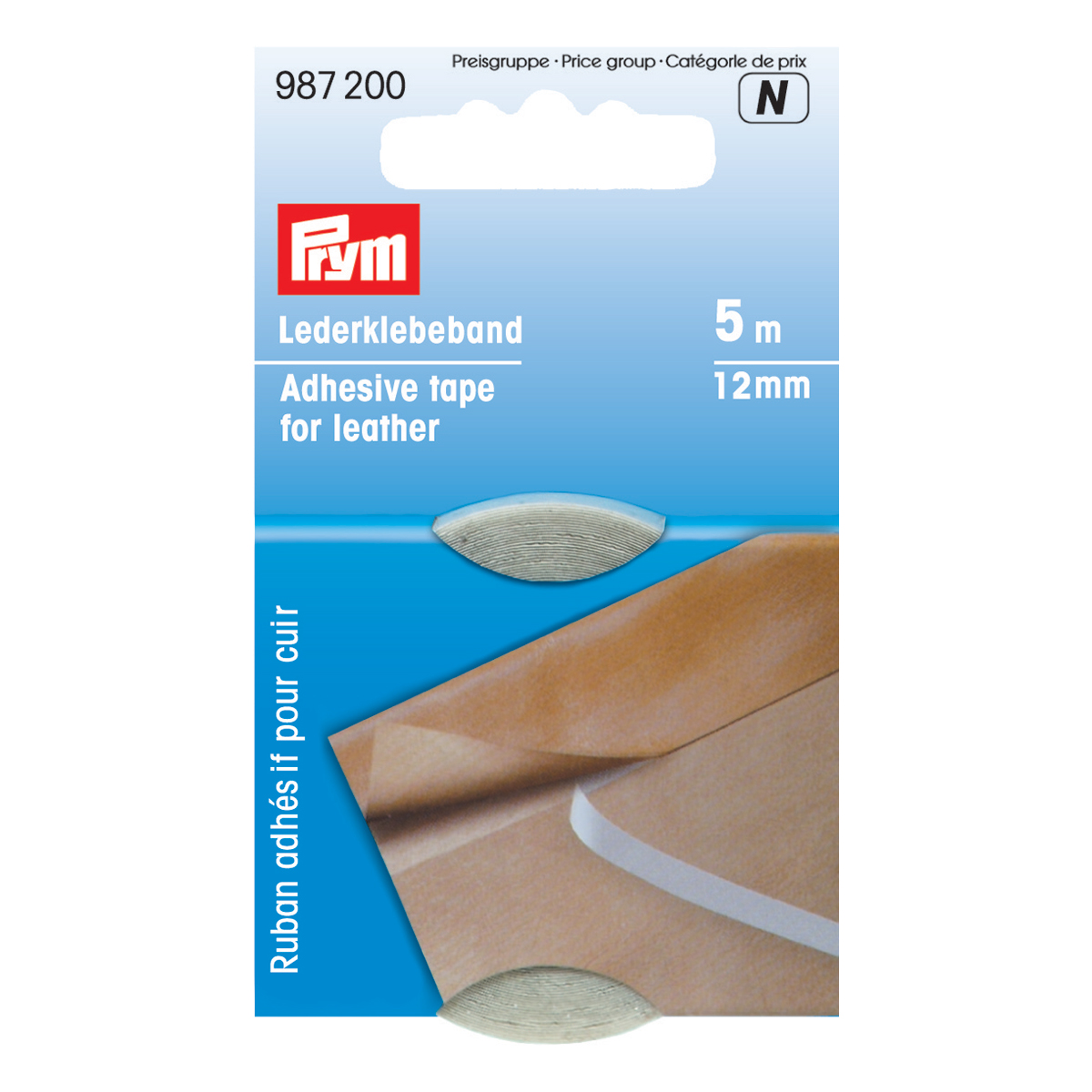 Ruban scratch auto agrippant adhésif pour cuir - 12mm