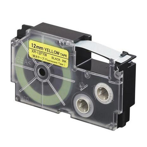 Ruban adhésif XR-12FYW-W-DH - noir sur jaune - 12 mm - Casio