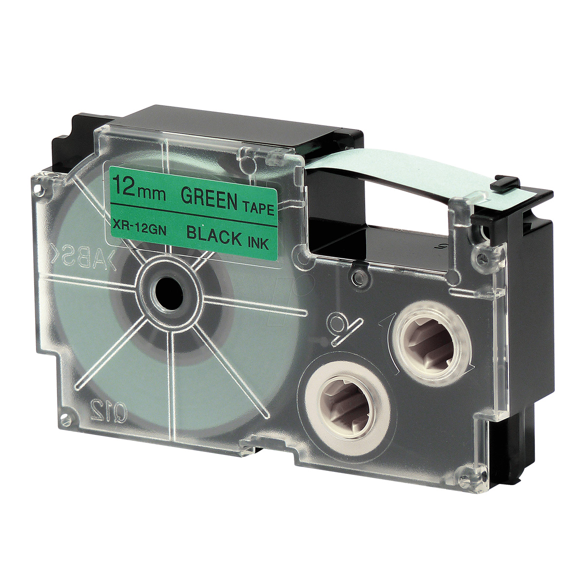 Ruban adhésif XR-12GN1-W-DJ - noir sur vert - 12 mm - Casio